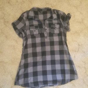 Gray Buffalo Plaid tunic top/or micro mini
